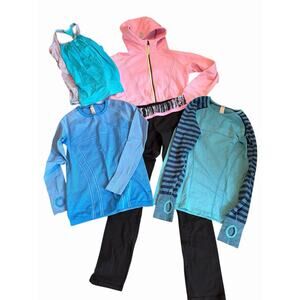 Ivivva Lululemon 5 Piece Lot •Girl 14• Tanks Tops Leggings Swiftly Tech Jacket~H